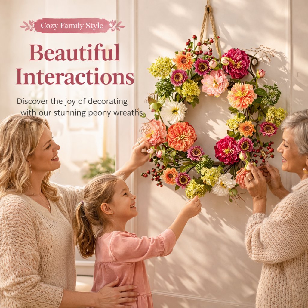 🌸 Mixed Peony Floral Wreath 🔥