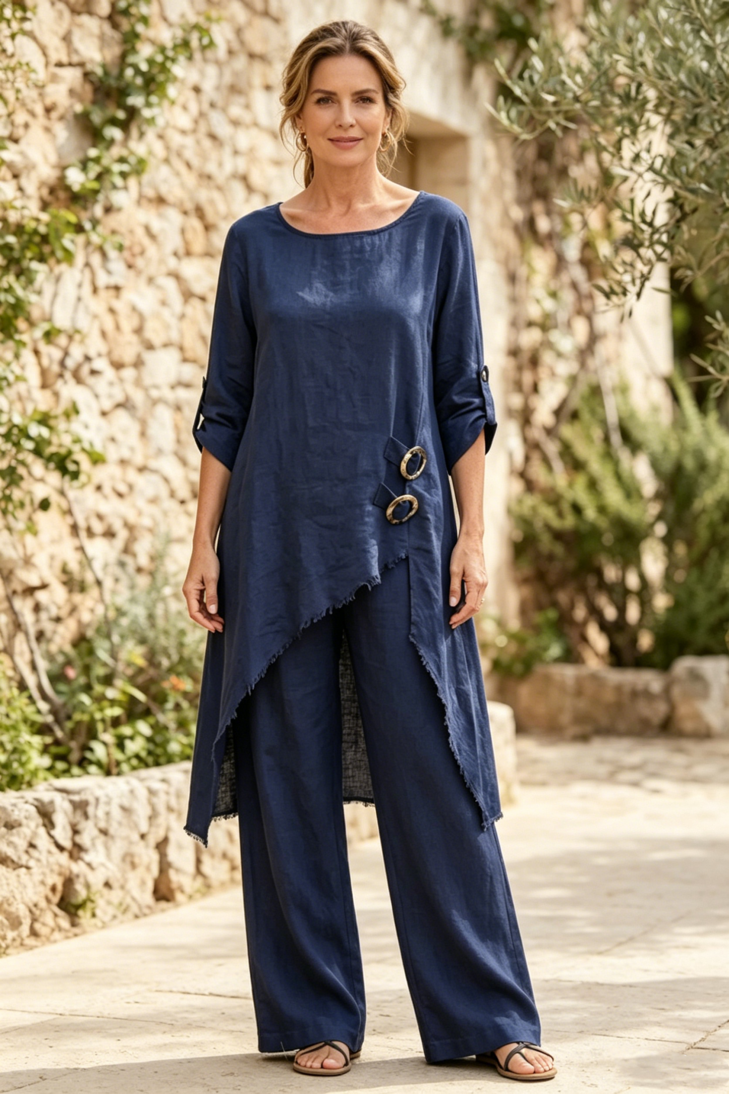 Linen-Blend Loose-Fit Matching Set(Buy 2 Free Shipping)