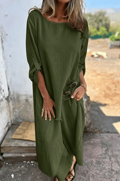 Linen-Blend Loose-Fit Matching Set(Buy 2 Free Shipping)