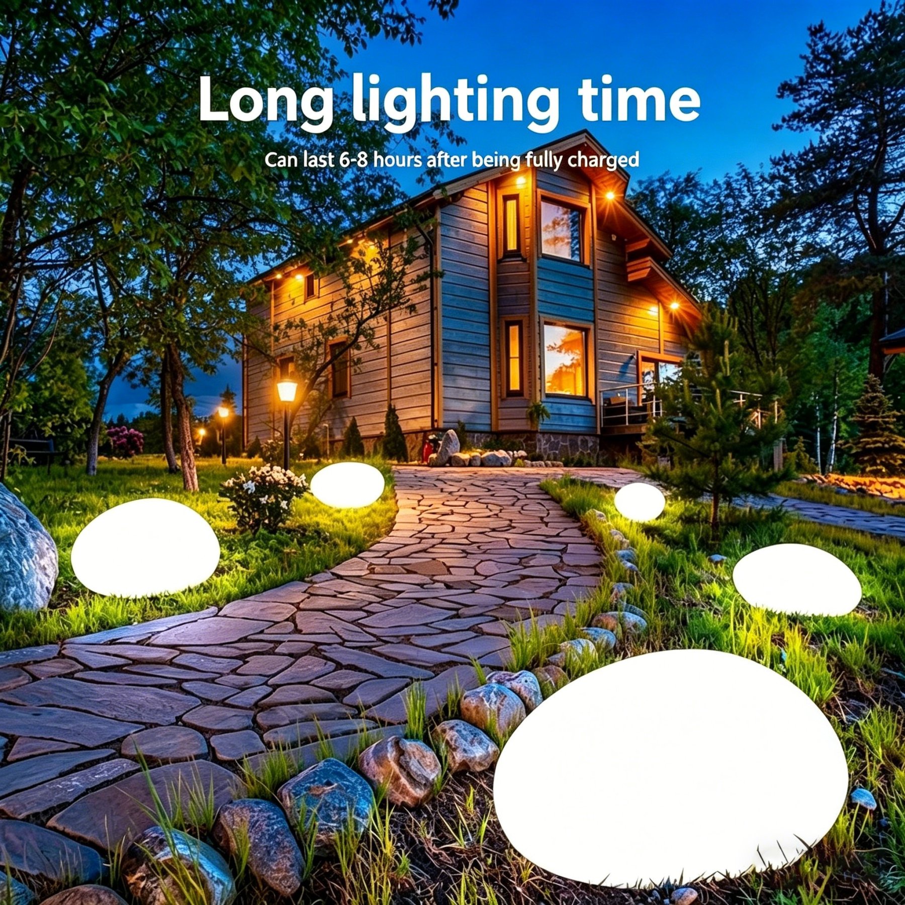 🌙 Outdoor Solar Pebble Lawn Light