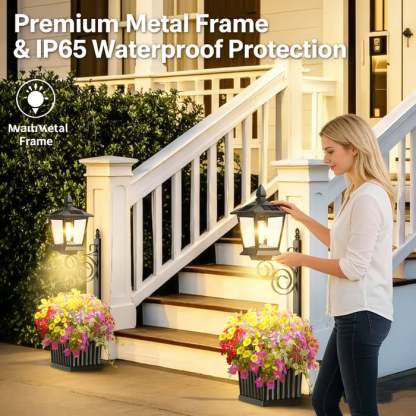 🌼 Outdoor Solar Planter Light – 2-in-1 Flower Pot & Lamp Post 🌙