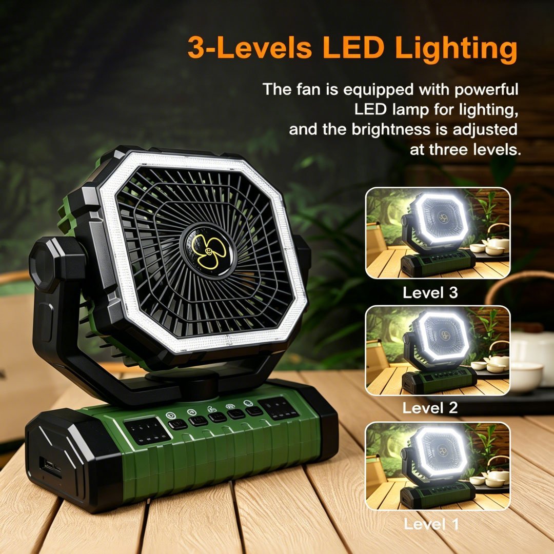 ✨ Your Ultimate Outdoor Cooling & Lighting Companion 