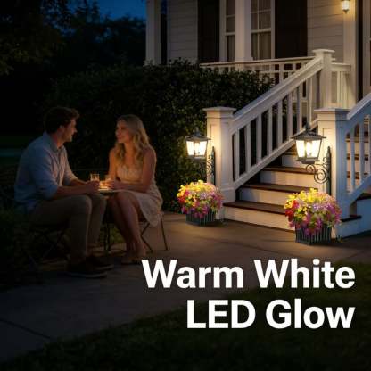 🌼 Outdoor Solar Planter Light – 2-in-1 Flower Pot & Lamp Post 🌙