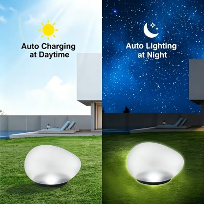 🌙 Outdoor Solar Pebble Lawn Light