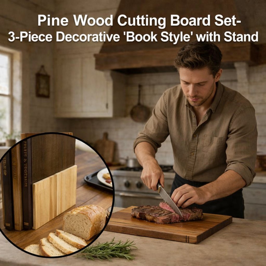📚 Thick Wooden Cutting Boards Set (3-Piece)