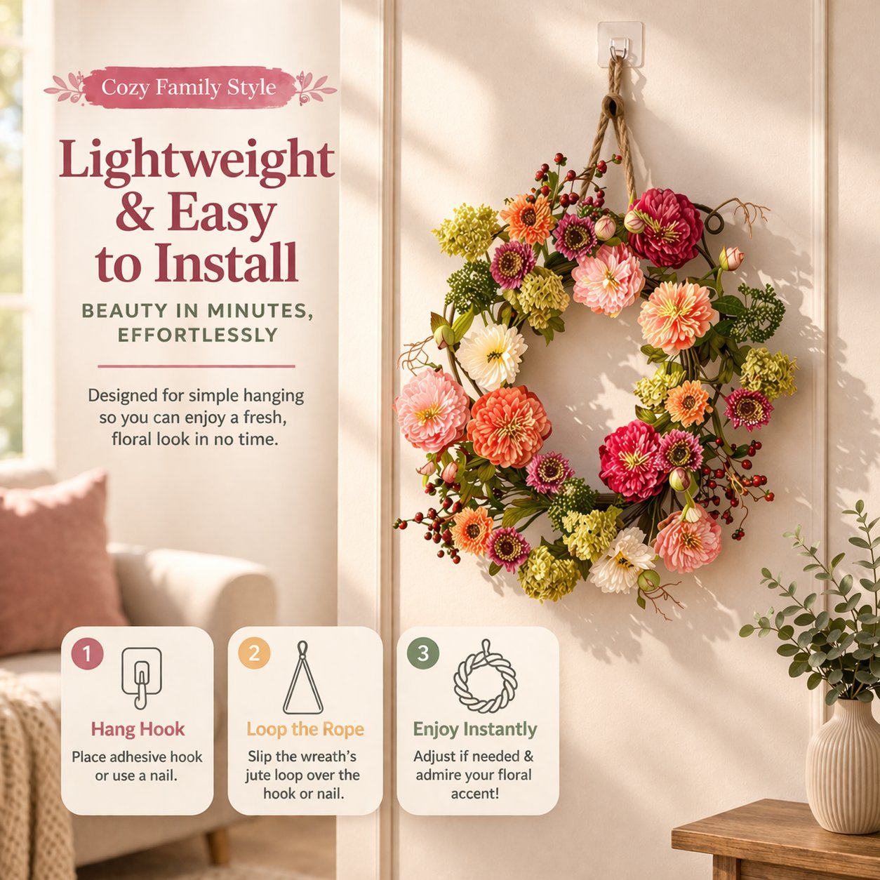 🌸 Mixed Peony Floral Wreath 🔥