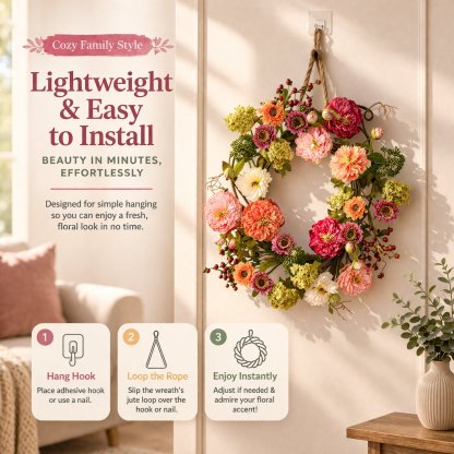 🌸 Mixed Peony Floral Wreath 🔥