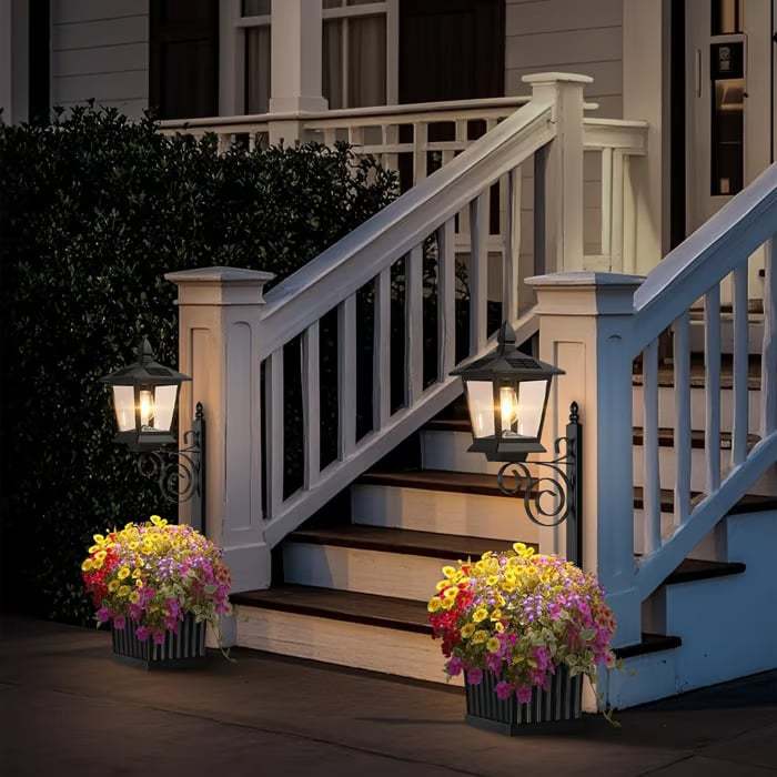 🌼 Outdoor Solar Planter Light – 2-in-1 Flower Pot & Lamp Post 🌙