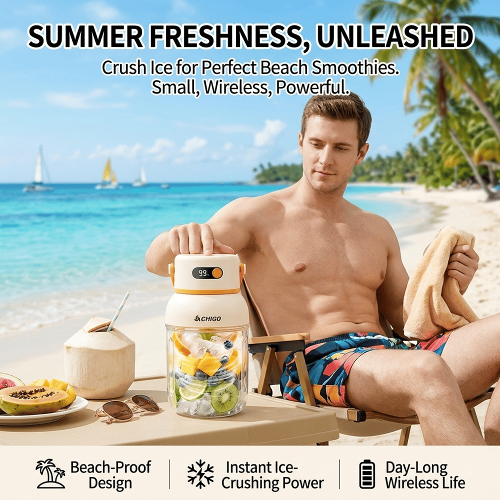 Portable Electric Juicer Cup with zero cord hassle 🥤: Drink fresh nutrient-rich smoothies without struggling with heavy blenders.🍓