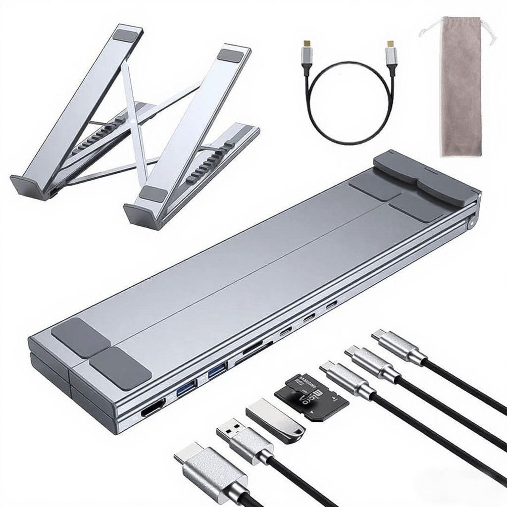 💻 2026 New 8-in-1 USB-C Laptop Stand & Docking Station