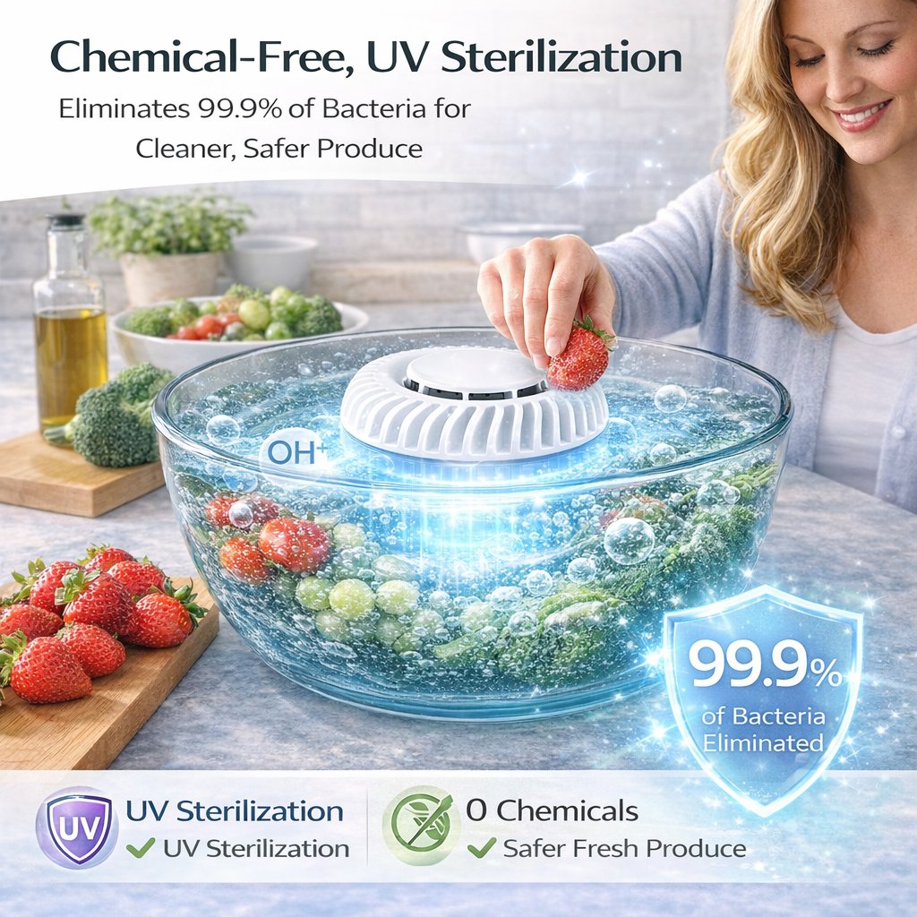 🥬 Fruit & Vegetable Washer – Removes Pesticides & Bacteria, No Chemicals Needed