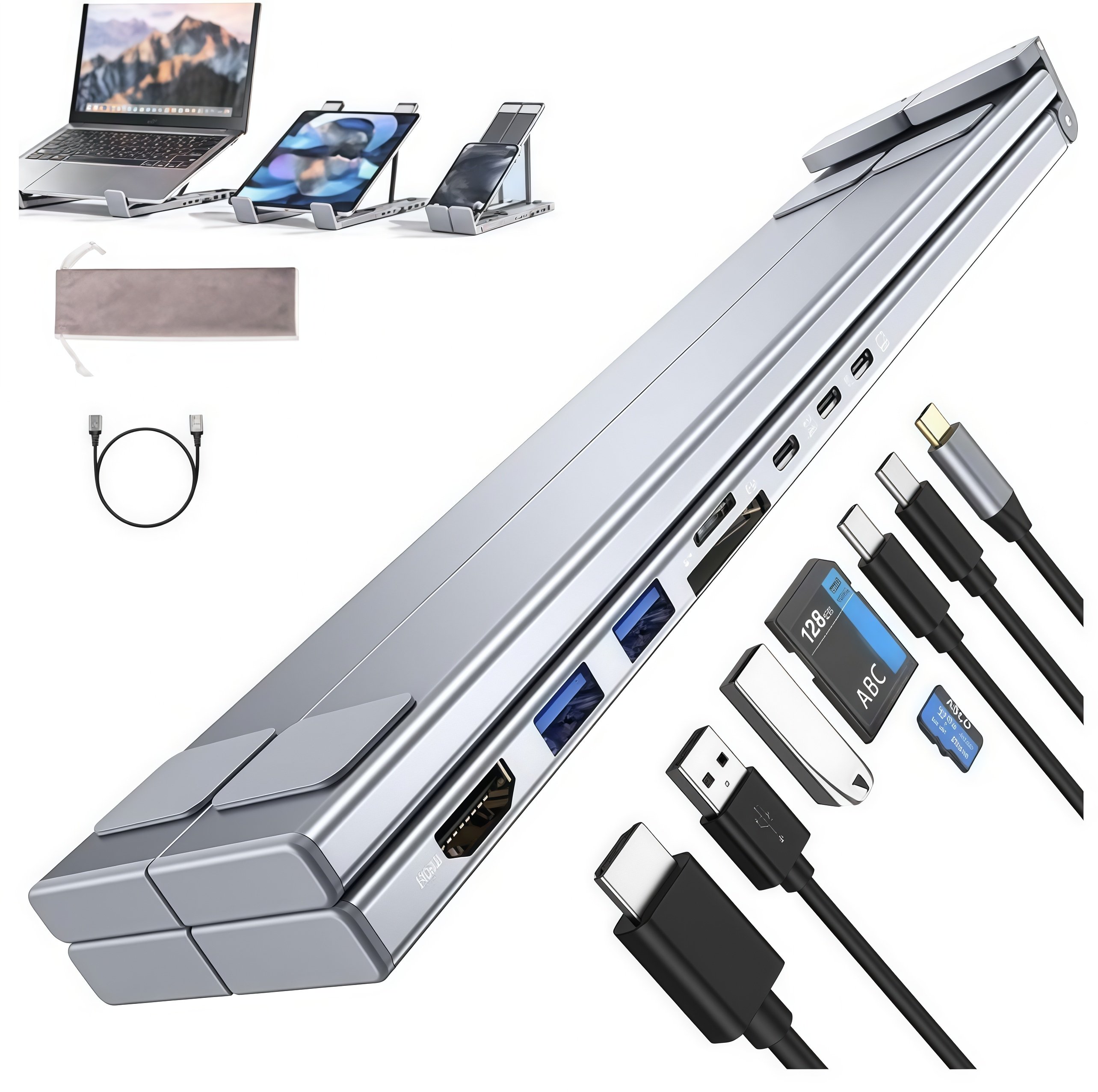 💻 2026 New 8-in-1 USB-C Laptop Stand & Docking Station