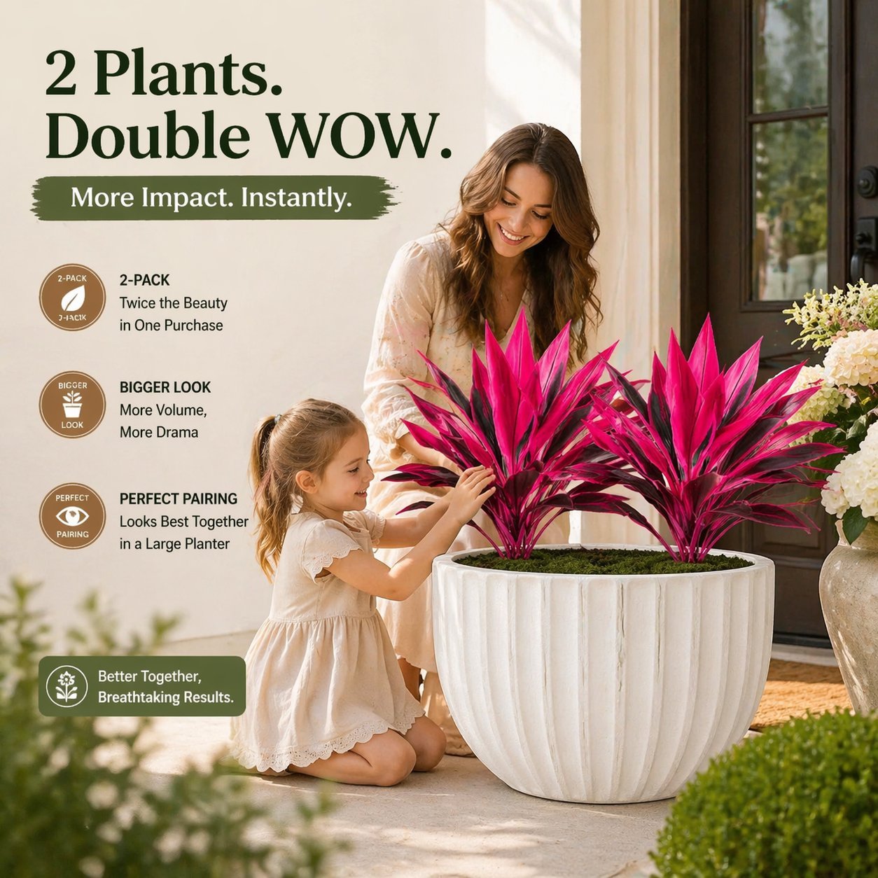 2‐Pack 21.6" Artificial Cordyline Plant