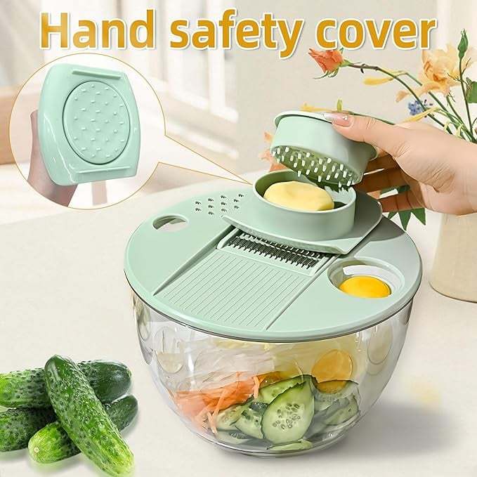 🥗 Large Capacity Salad Spinner Set with Multi-Blade Prep System