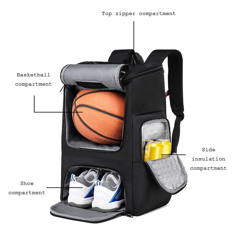 🏀 Basketball Backpack with Ball Holder & Shoe Compartment