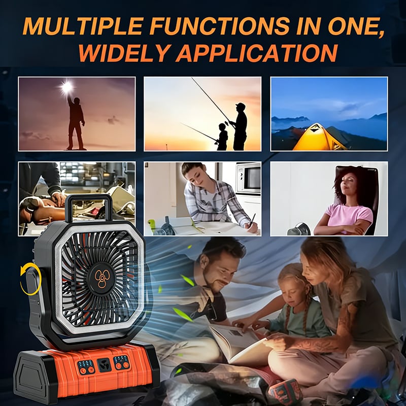 ✨ Your Ultimate Outdoor Cooling & Lighting Companion 