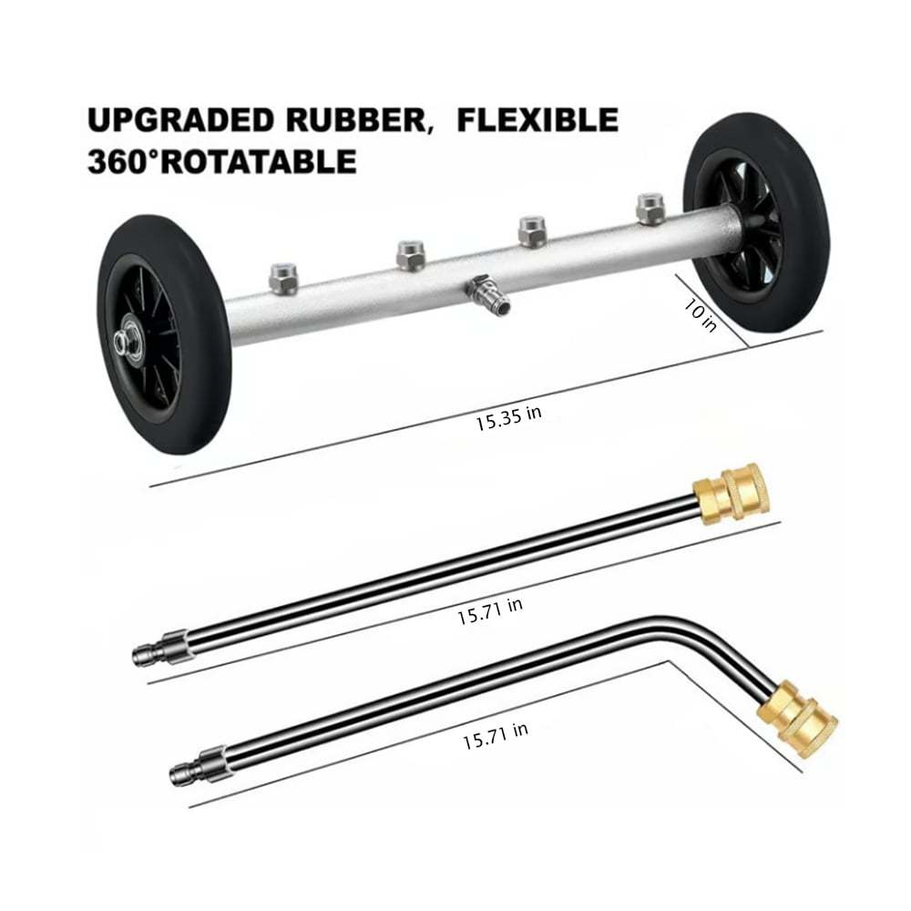 🚿 High-Pressure Surface Cleaner with Extension Rod (Up to 4000 PSI)