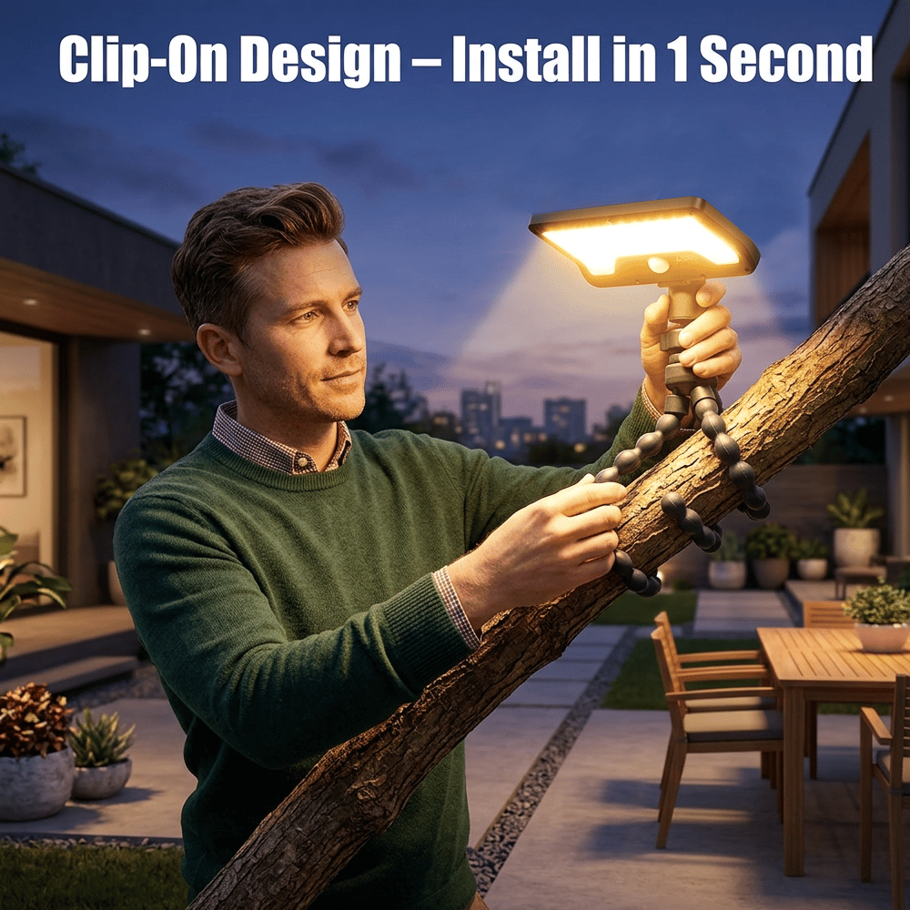 🌞 Outdoor Clip-On Solar Motion Sensor Light