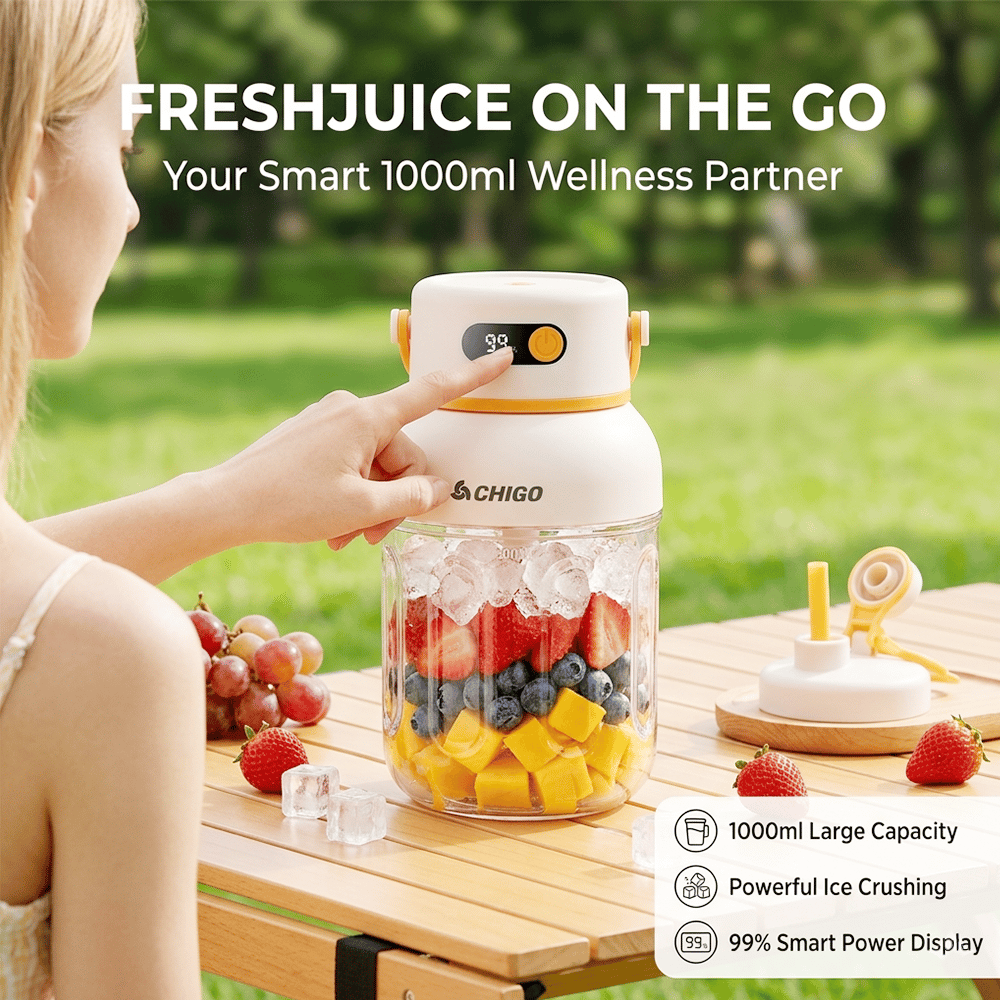 Portable Electric Juicer Cup with zero cord hassle 🥤: Drink fresh nutrient-rich smoothies without struggling with heavy blenders.🍓