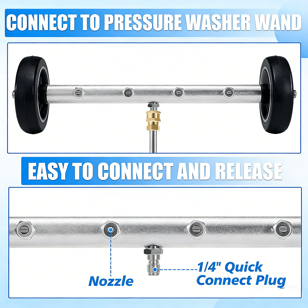 🚿 High-Pressure Surface Cleaner with Extension Rod (Up to 4000 PSI)