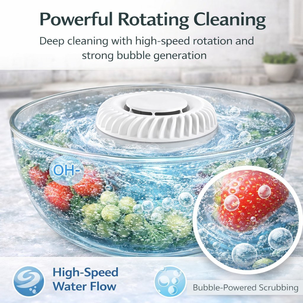 🥬 Fruit & Vegetable Washer – Removes Pesticides & Bacteria, No Chemicals Needed