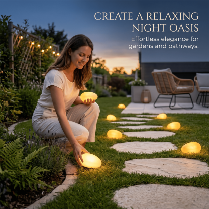 🌙 Outdoor Solar Pebble Lawn Light