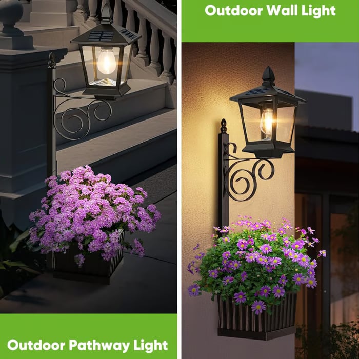 🌼 Outdoor Solar Planter Light – 2-in-1 Flower Pot & Lamp Post 🌙