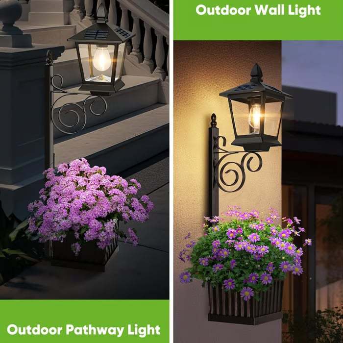 🌼 Outdoor Solar Planter Light – 2-in-1 Flower Pot & Lamp Post 🌙