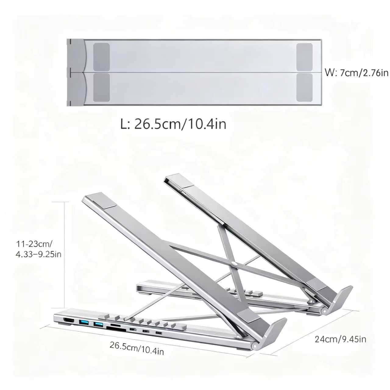 💻 2026 New 8-in-1 USB-C Laptop Stand & Docking Station
