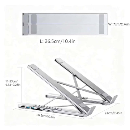 💻 2026 New 8-in-1 USB-C Laptop Stand & Docking Station