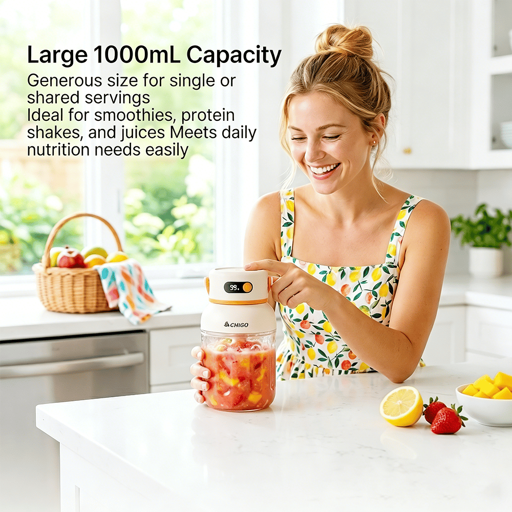 Portable Electric Juicer Cup with zero cord hassle 🥤: Drink fresh nutrient-rich smoothies without struggling with heavy blenders.🍓