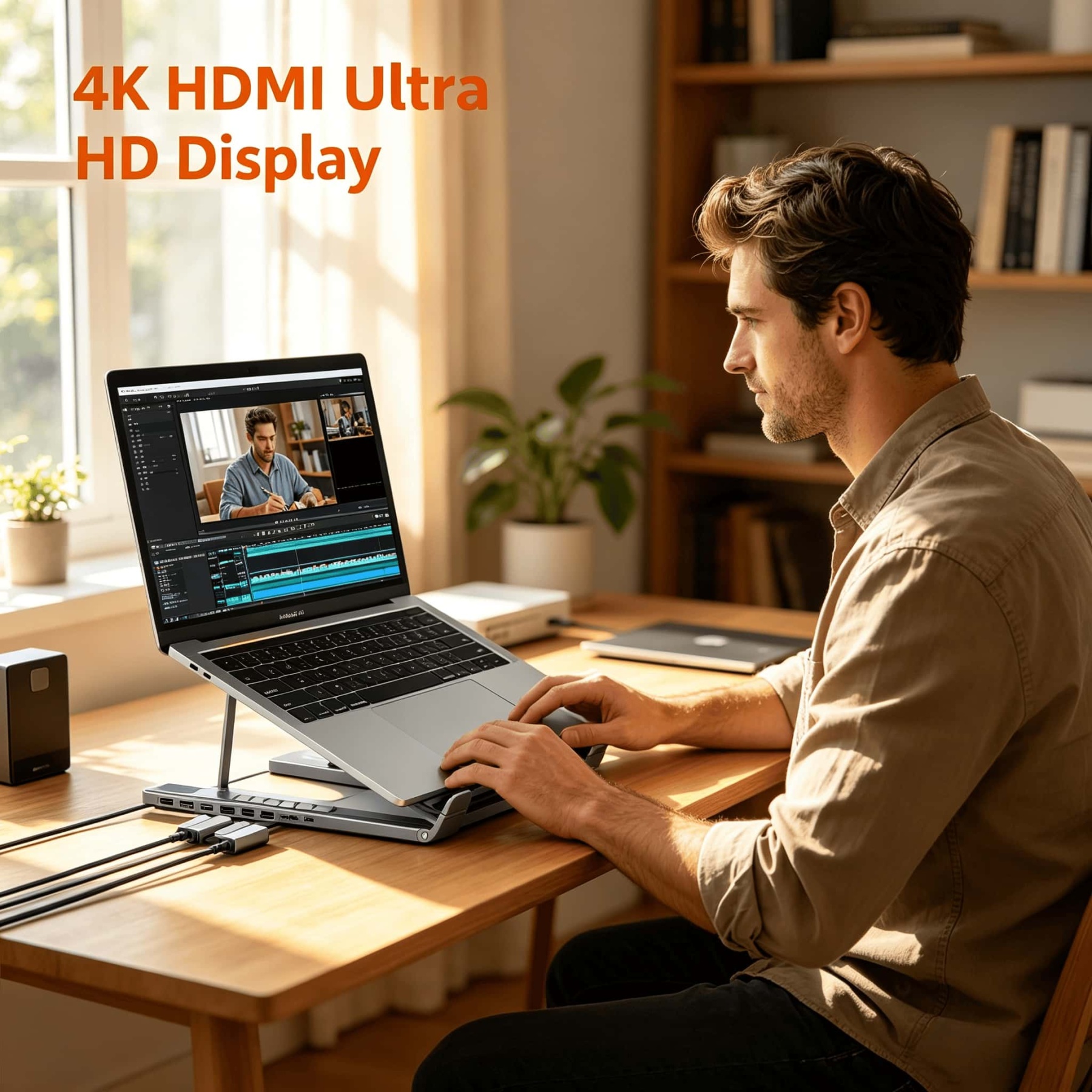 💻 2026 New 8-in-1 USB-C Laptop Stand & Docking Station