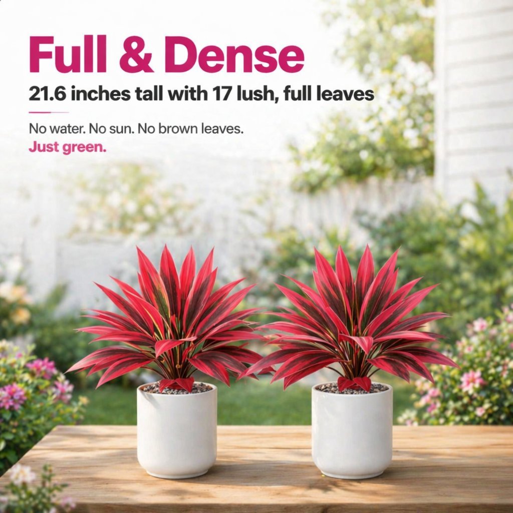 2‐Pack 21.6" Artificial Cordyline Plant