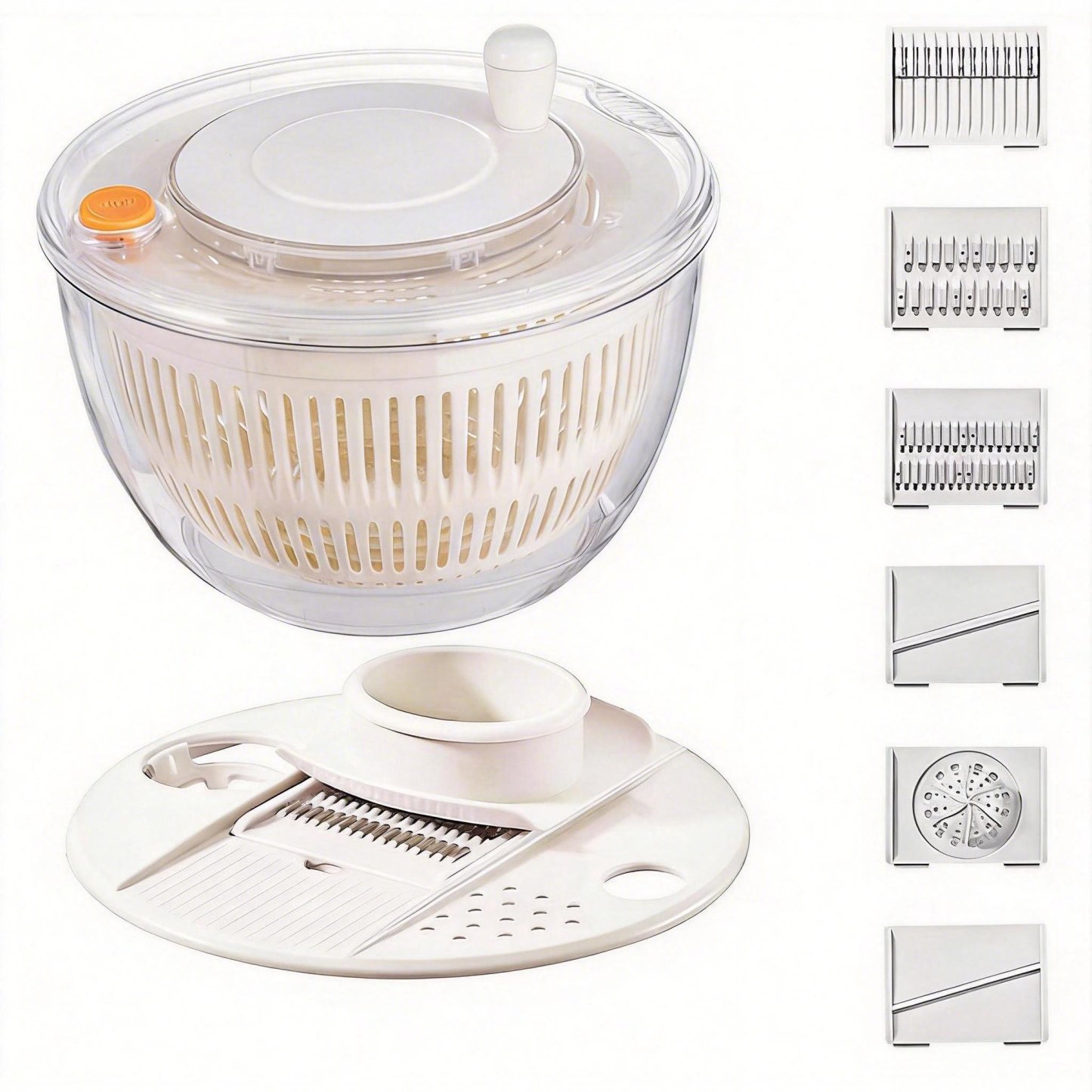 🥗 Large Capacity Salad Spinner Set with Multi-Blade Prep System