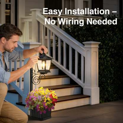 🌼 Outdoor Solar Planter Light – 2-in-1 Flower Pot & Lamp Post 🌙