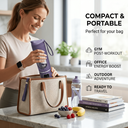 ⚡ Portable Blender Bottle – USB Rechargeable Smoothie Maker for Fresh Drinks Anytime, Anywhere 🥤