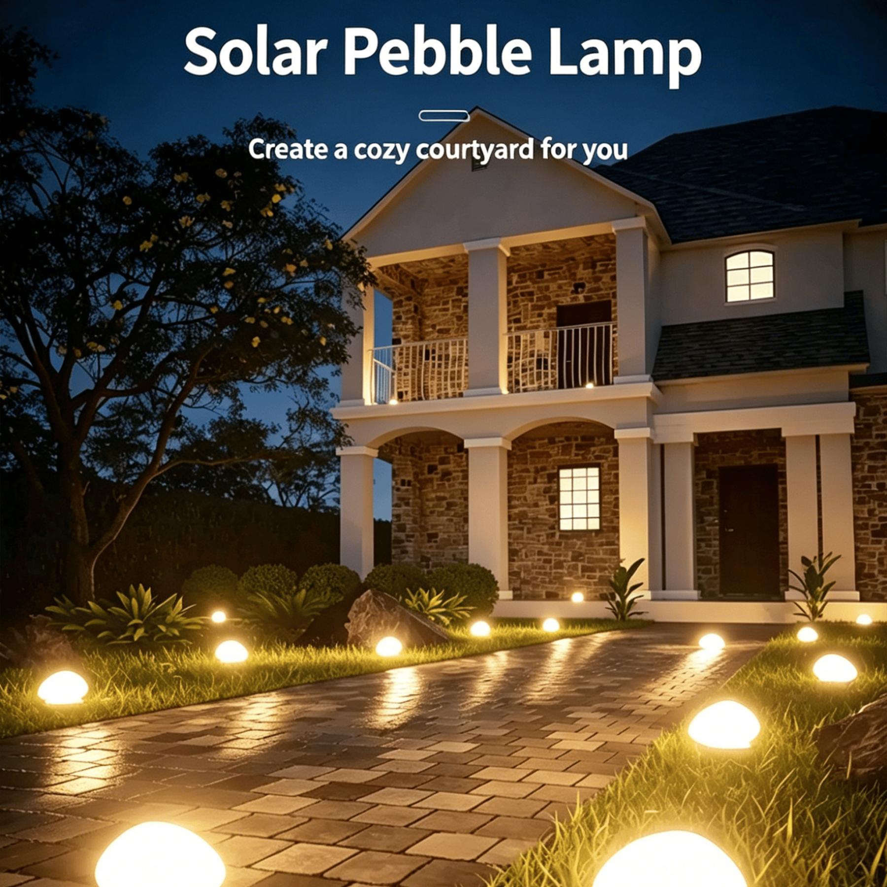🌙 Outdoor Solar Pebble Lawn Light