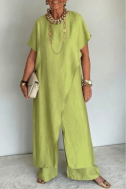 Women’s Asymmetrical Cotton Blend Two-Piece Set(Buy 2 Free Shipping)