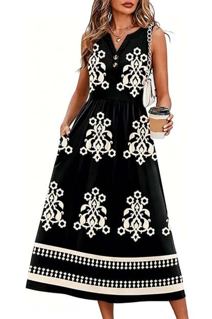 Women's Long Summer Bohemian Dress — 2026 Trendy Beach Dress (With Pockets)