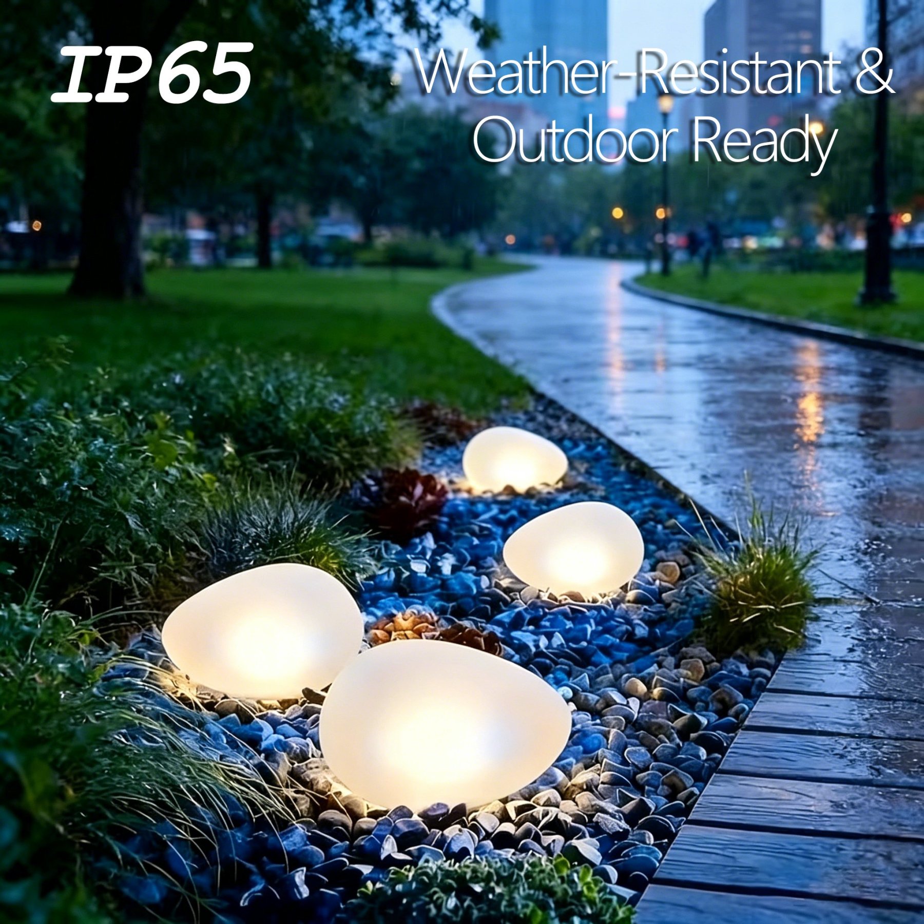 🌙 Outdoor Solar Pebble Lawn Light