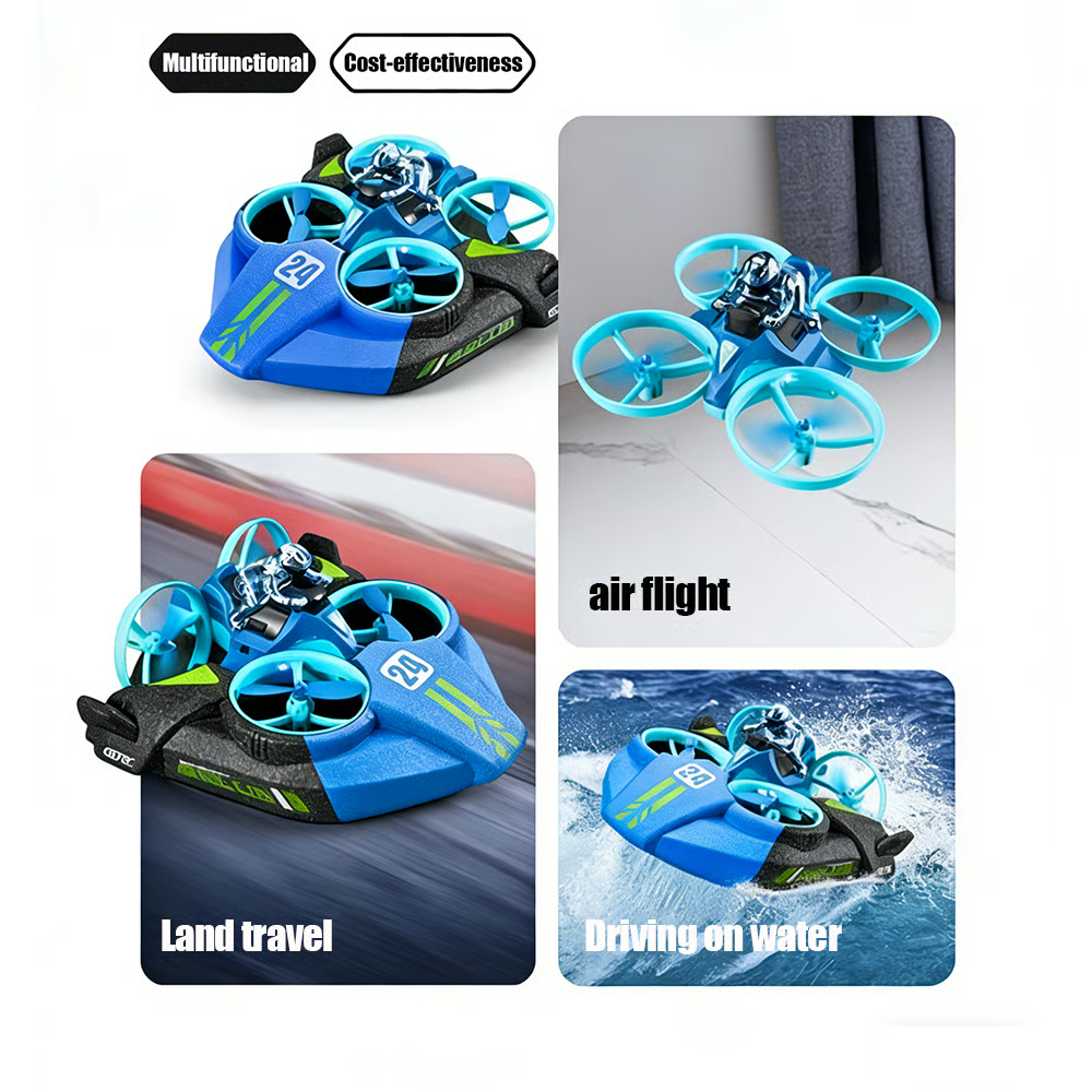 🚀 3-in-1 Remote Control Hovercraft Toy (Land • Water • Air)