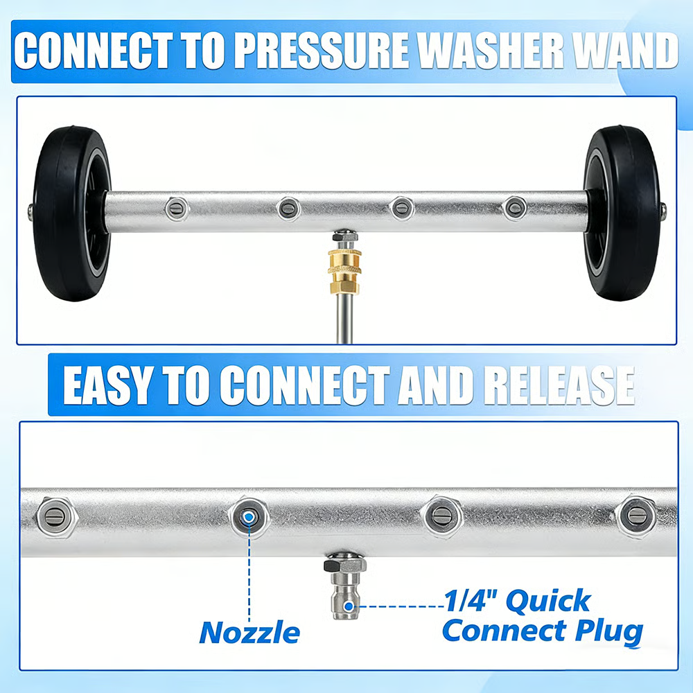 🚿 High-Pressure Surface Cleaner with Extension Rod (Up to 4000 PSI)