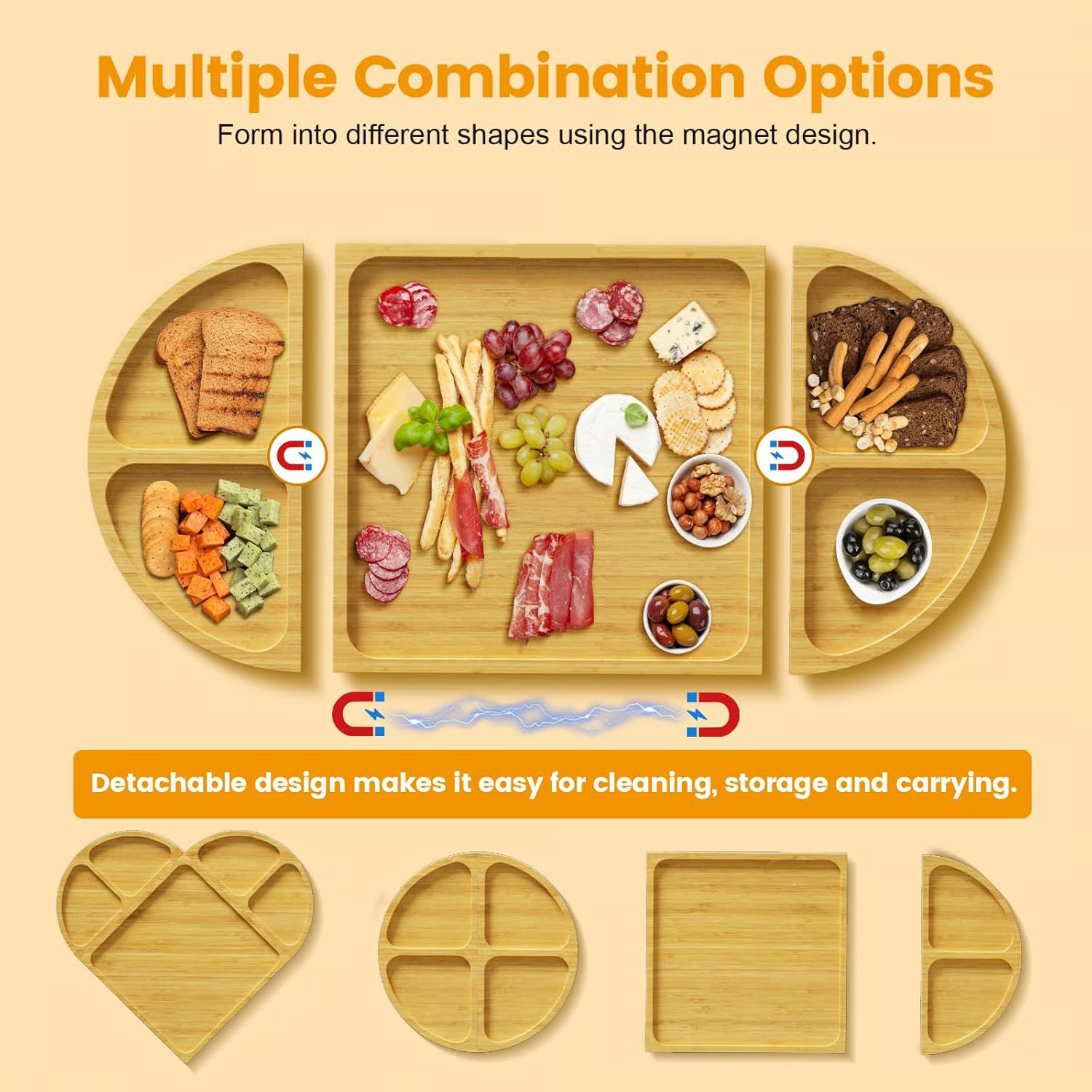 🧀 Bamboo Charcuterie Board Set