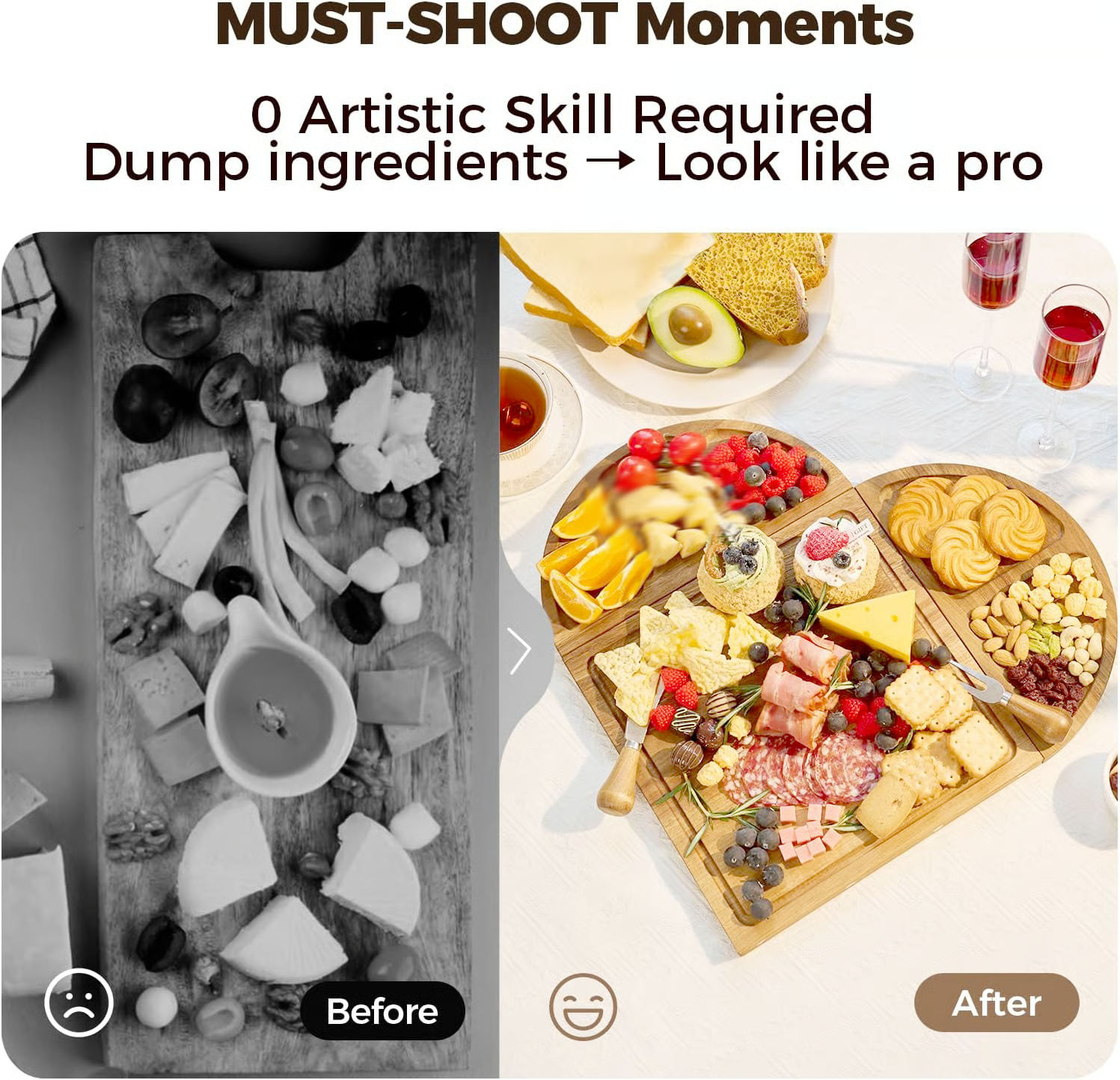 🧀 Bamboo Charcuterie Board Set