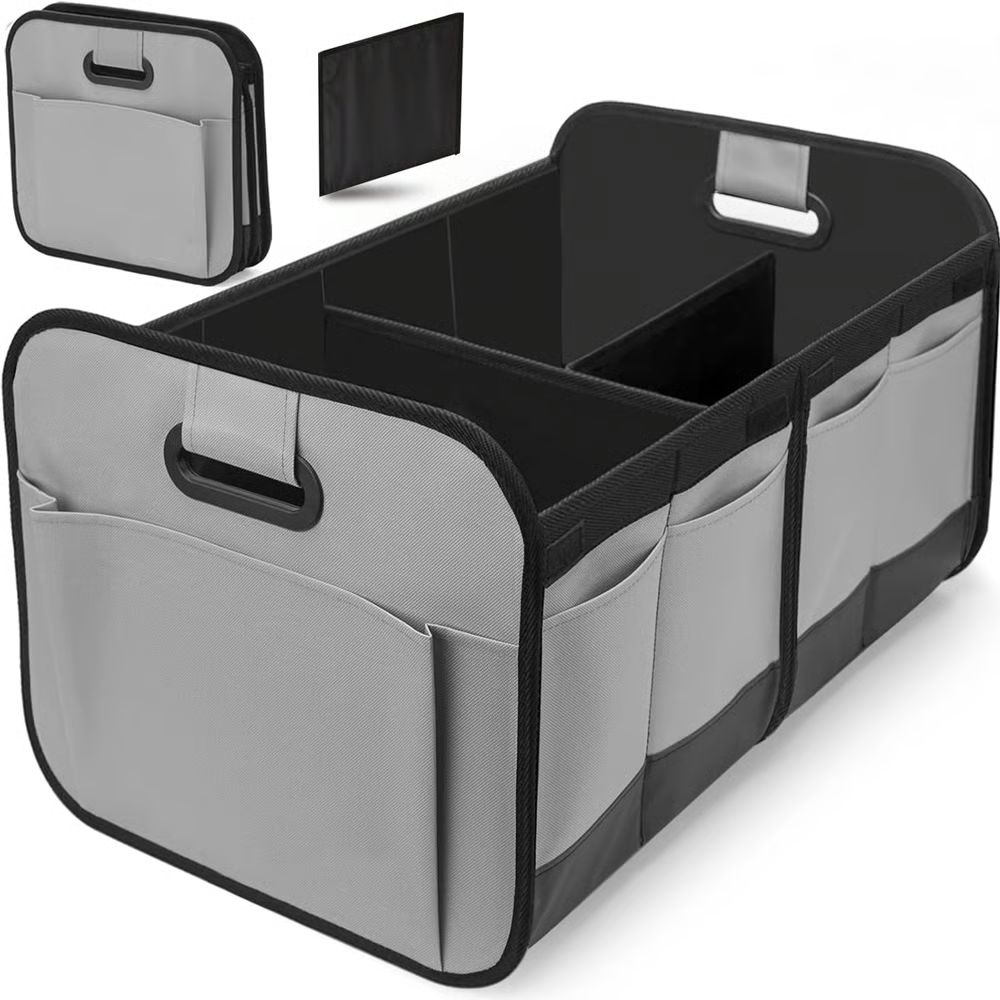 🚗Trunk Organizer for Car – Heavy Duty Foldable Car Storage with Multi Compartments