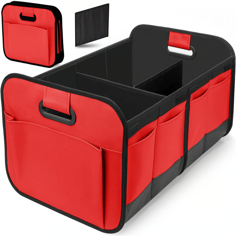 🚗Trunk Organizer for Car – Heavy Duty Foldable Car Storage with Multi Compartments