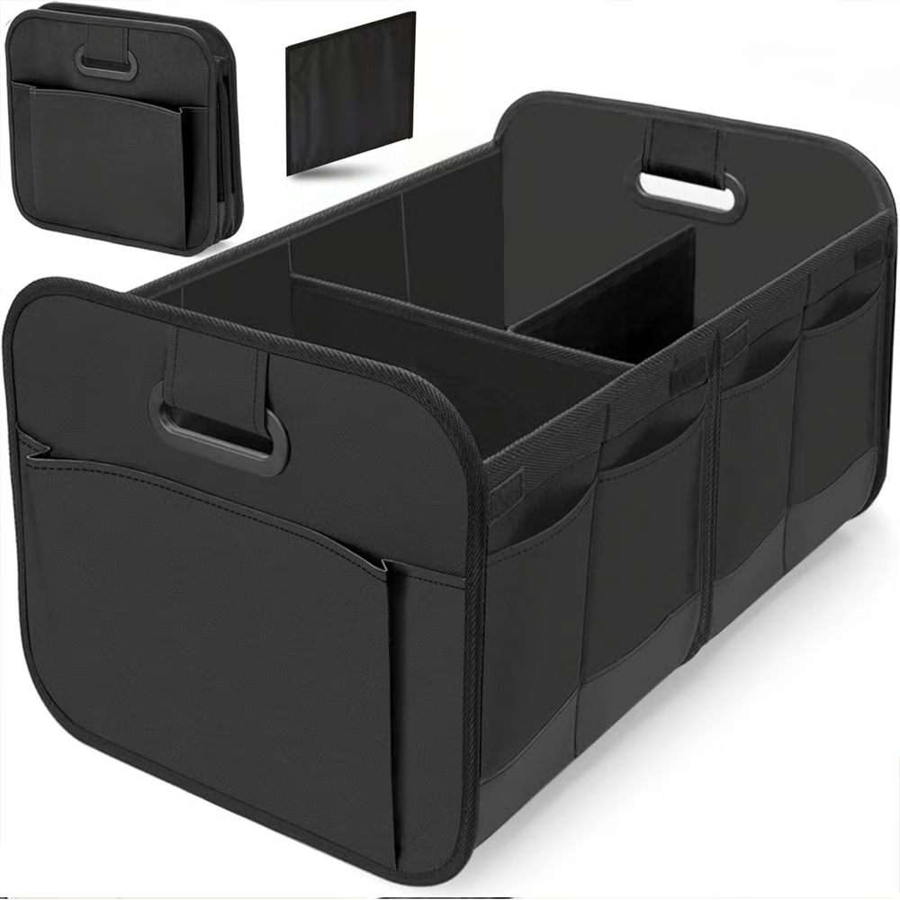 🚗Trunk Organizer for Car – Heavy Duty Foldable Car Storage with Multi Compartments