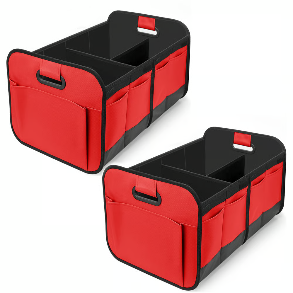 🚗Trunk Organizer for Car – Heavy Duty Foldable Car Storage with Multi Compartments
