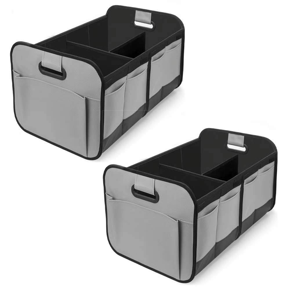 🚗Trunk Organizer for Car – Heavy Duty Foldable Car Storage with Multi Compartments