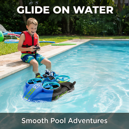 🚀 3-in-1 Remote Control Hovercraft Toy (Land • Water • Air)